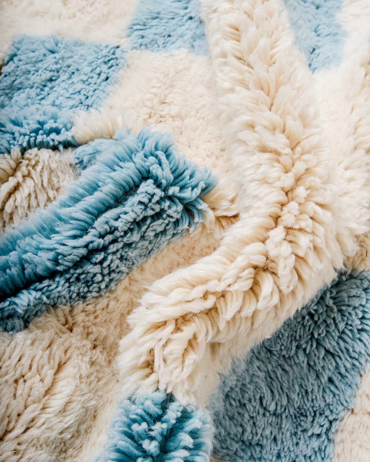 Beni M'rirt rug scrunched up to show texture.